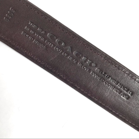 Vintage Coach Men’s 0305 Brown Leather Solid Brass Hardware Belt 38 - Picture 10 of 10